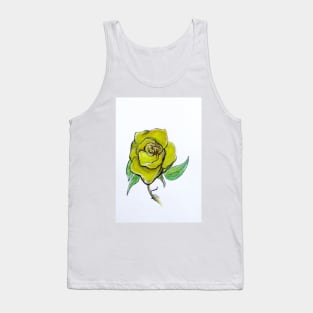 Yellow-Green Rose Tank Top